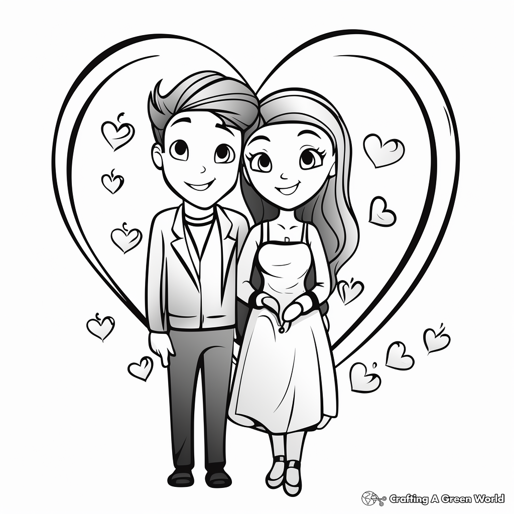Elegant "Silver Anniversary" Coloring Pages 1