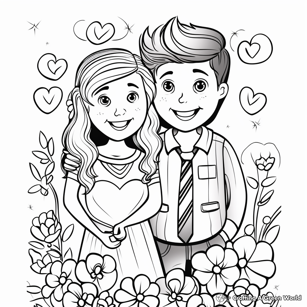 Elegant "Silver Anniversary" Coloring Pages 2