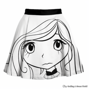 Elegant A-Line Skirt Coloring Pages 2