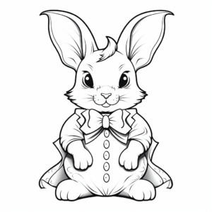 Elegant Aristocratic Bunny Coloring Pages for Adults 2