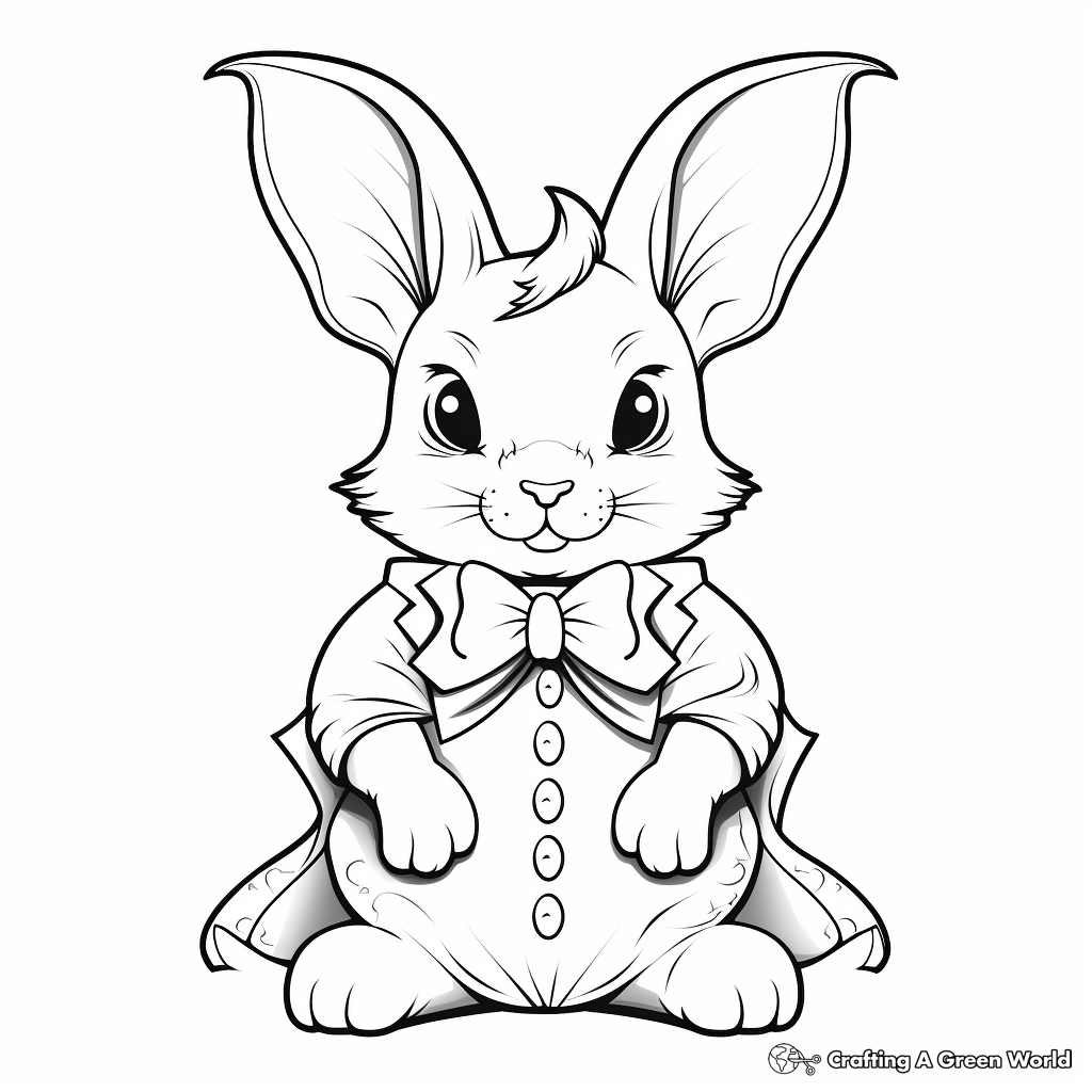 Elegant Aristocratic Bunny Coloring Pages for Adults 2