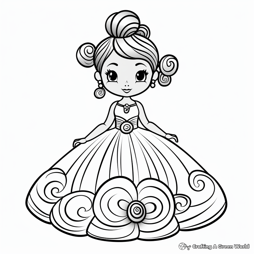 Elegant Ball Gown Coloring Pages 1