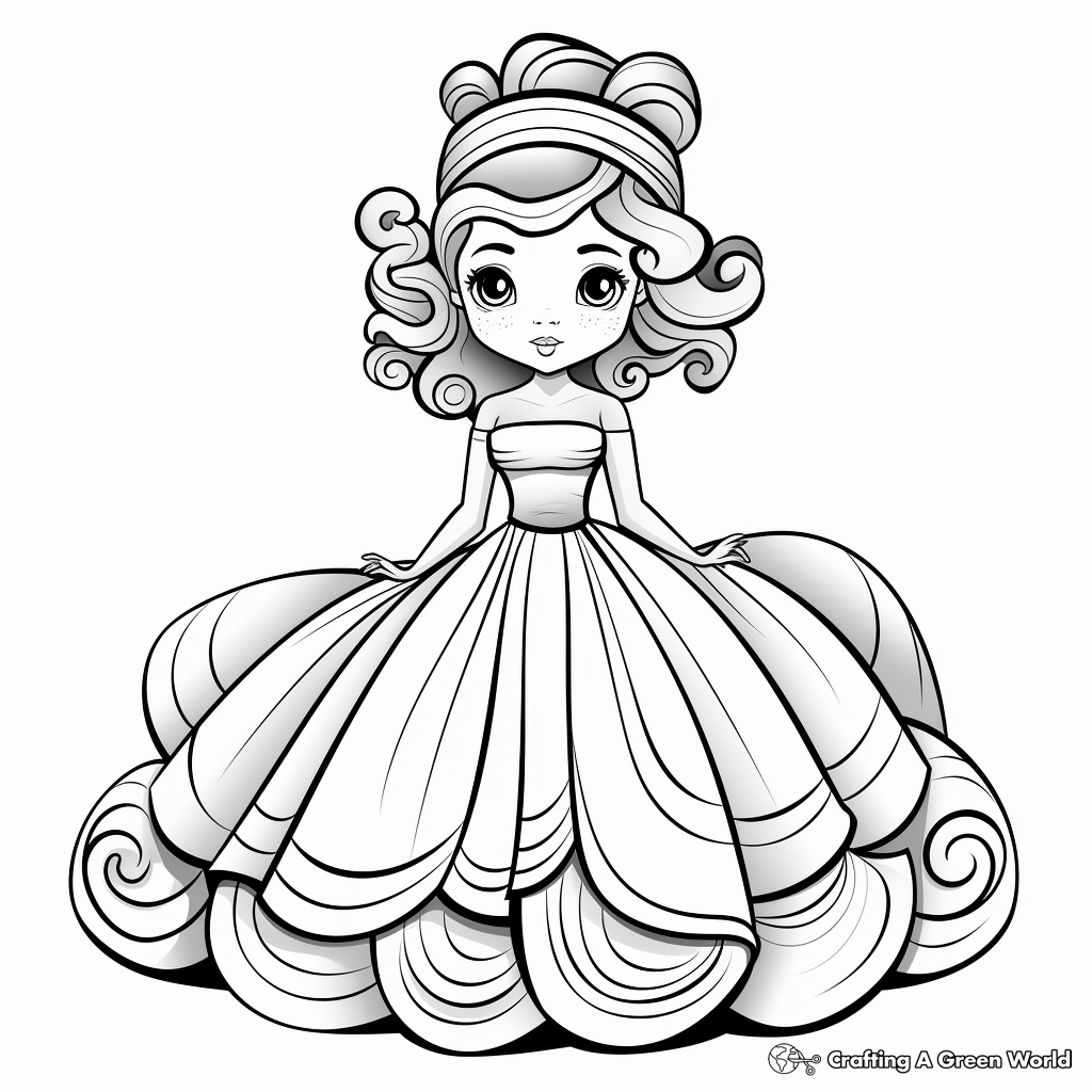 Elegant Ball Gown Coloring Pages 2