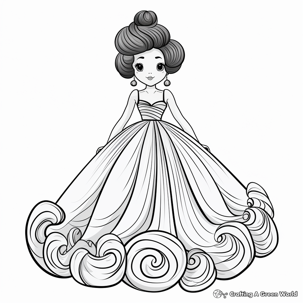 Elegant Ball Gown Coloring Pages 3