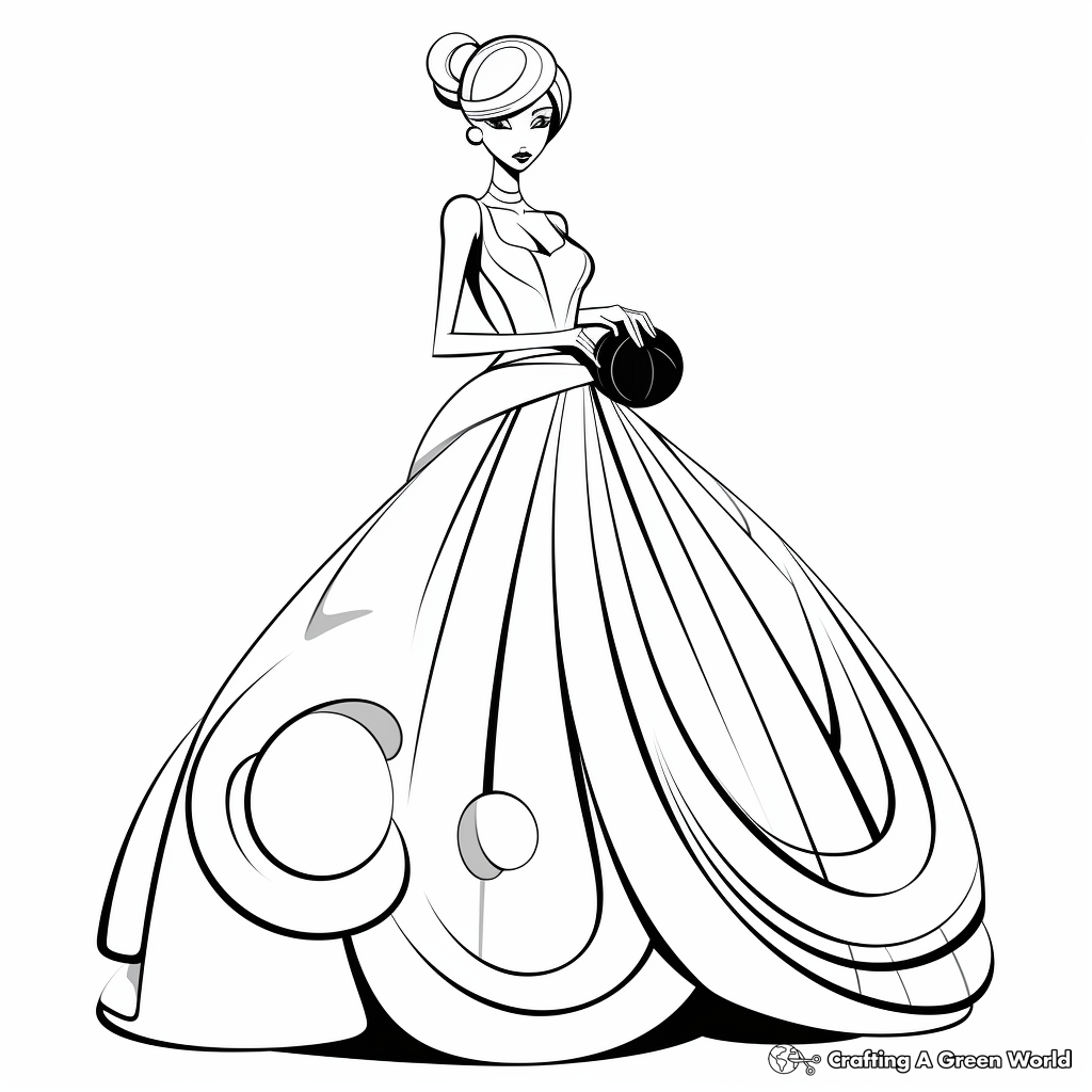 Elegant Ball Gown Coloring Pages 4