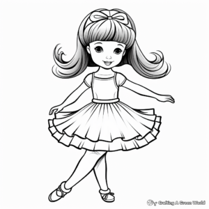 Elegant Ballerina Coloring Pages 1