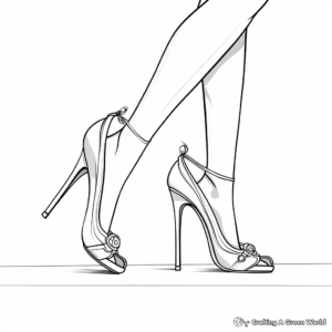 Elegant High Heels Feet Coloring Pages 2