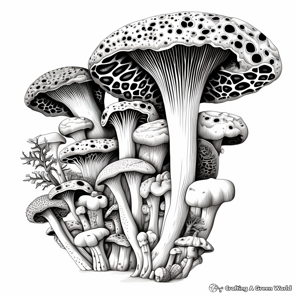 Elegant Morel Mushroom Coloring Pages 2
