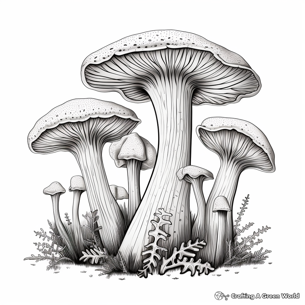 Elegant Morel Mushroom Coloring Pages 3