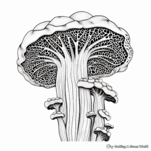 Elegant Morel Mushroom Coloring Pages 4