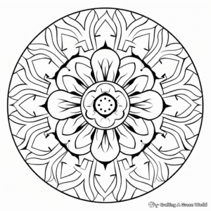 Elegant New Year's Eve Mandala Coloring Pages 1