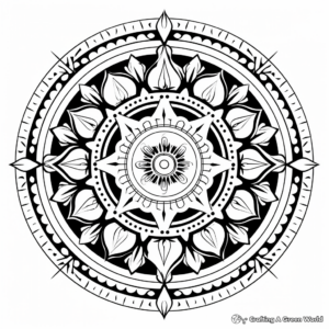 Elegant New Year's Eve Mandala Coloring Pages 4