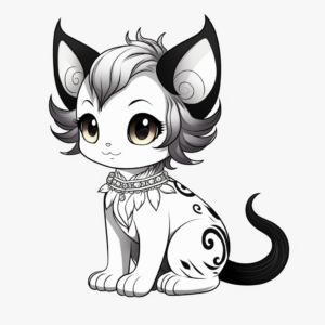 Elegant Oriental Short Hair Kitty Coloring Pages 4