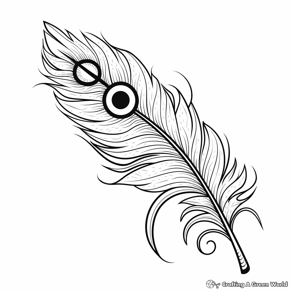 Elegant Peacock Feather Design Coloring Pages 2