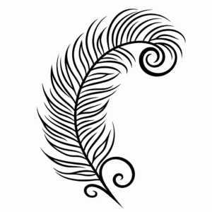 Elegant Peacock Feather Design Coloring Pages 3