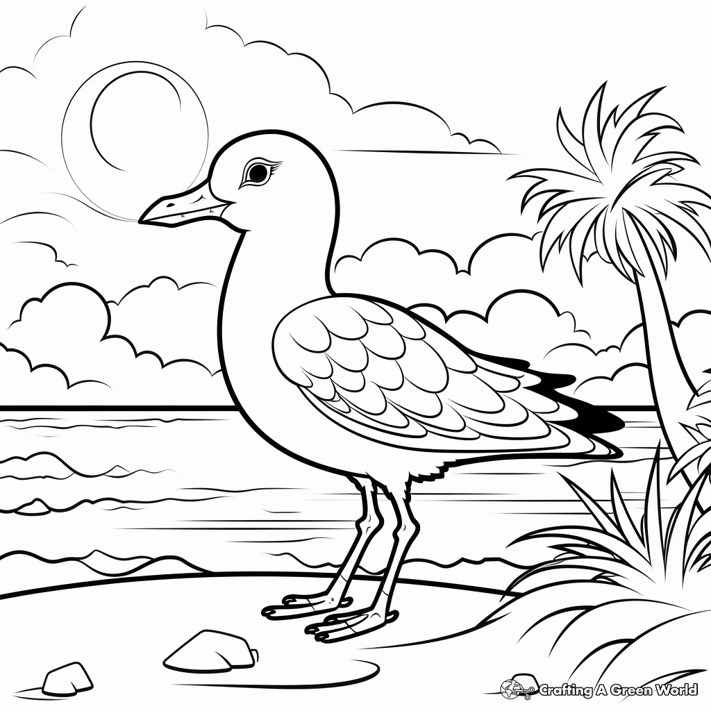 Elegant Seagull in Sunset Coloring Pages 3