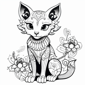 Elegant Sphynx Cat Coloring Pages 1