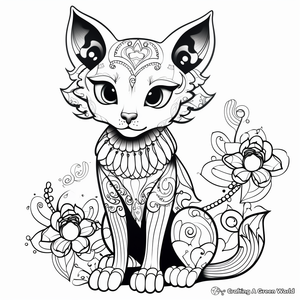 Elegant Sphynx Cat Coloring Pages 1