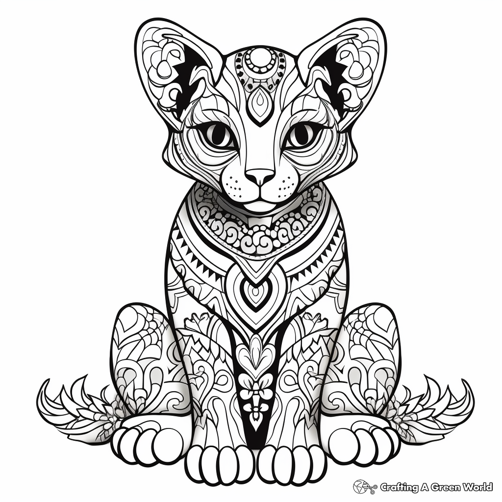 Elegant Sphynx Cat Coloring Pages 2