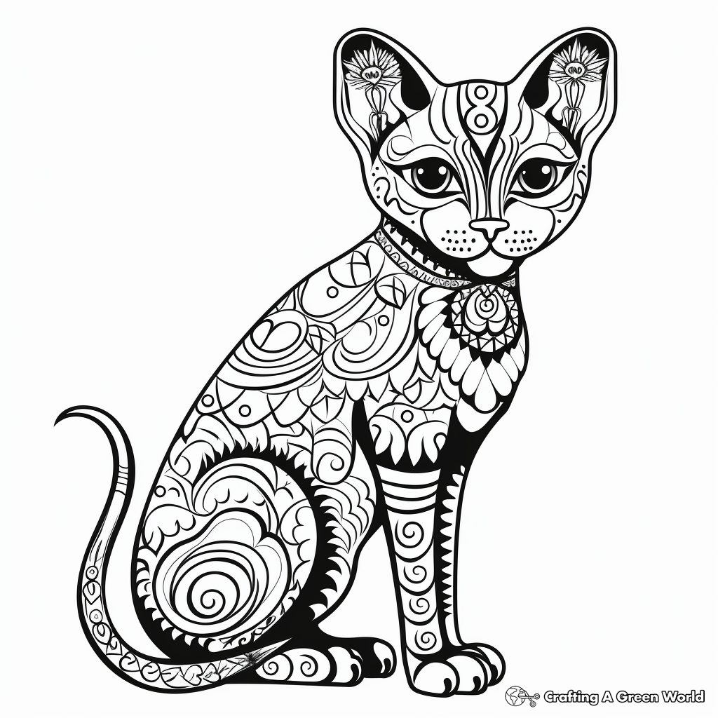 Elegant Sphynx Cat Coloring Pages 3