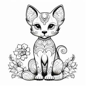Elegant Sphynx Cat Coloring Pages 4