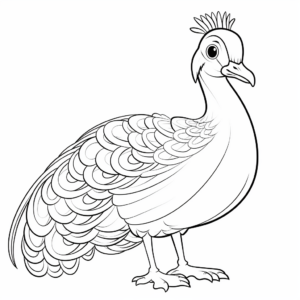 Elegant White Peacock Coloring Sheets 1