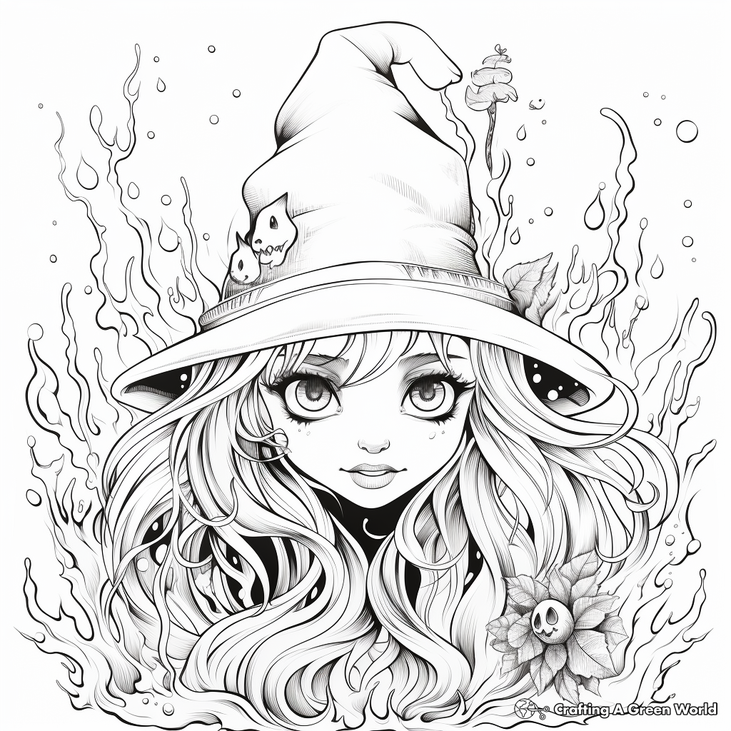 Elemental Witch Coloring Pages 2