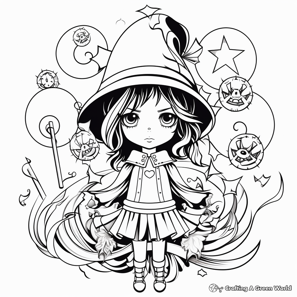Elemental Witch Coloring Pages 3