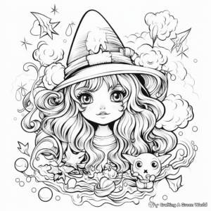 Elemental Witch Coloring Pages 4