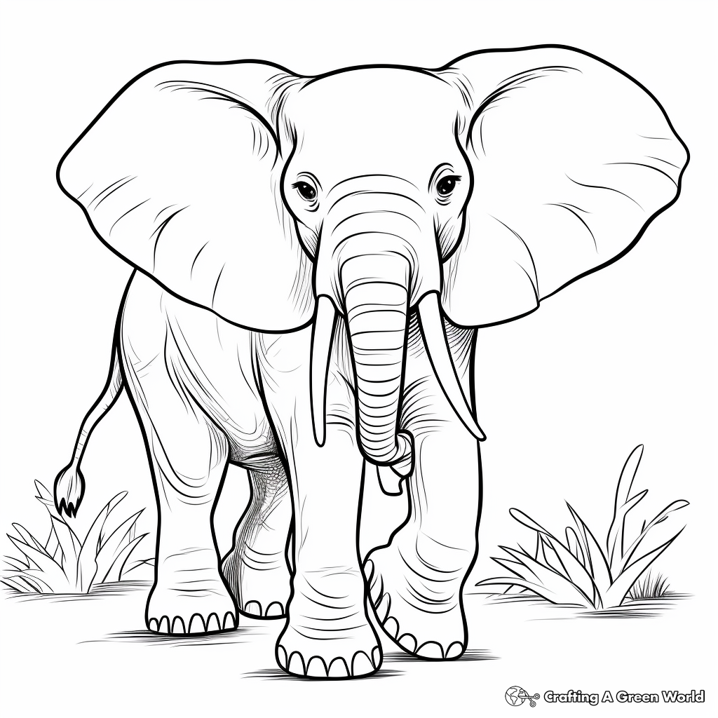 Elephant Long Trunk Adaptation Coloring Pages 3