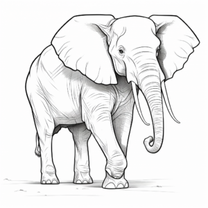Elephant Long Trunk Adaptation Coloring Pages 4