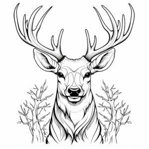Elk Head Coloring Pages for Nature Lovers 1