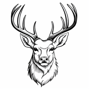 Elk Head Coloring Pages for Nature Lovers 2