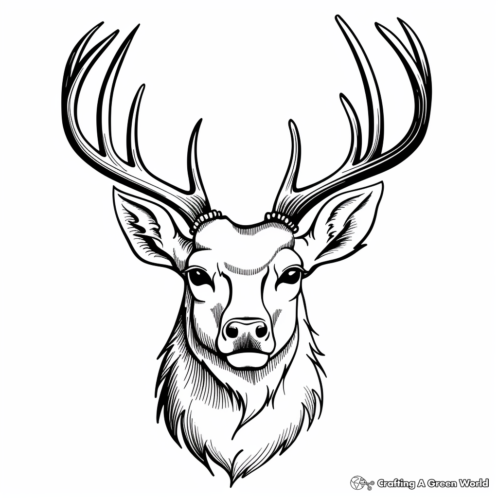 Elk Head Coloring Pages for Nature Lovers 2