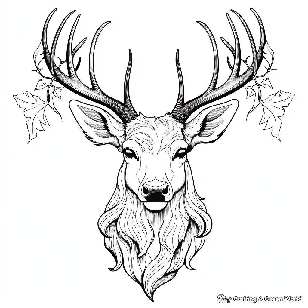 Elk Head Coloring Pages for Nature Lovers 3