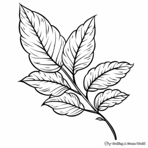 Elm Leaf: Autumn Shades Coloring Pages 1