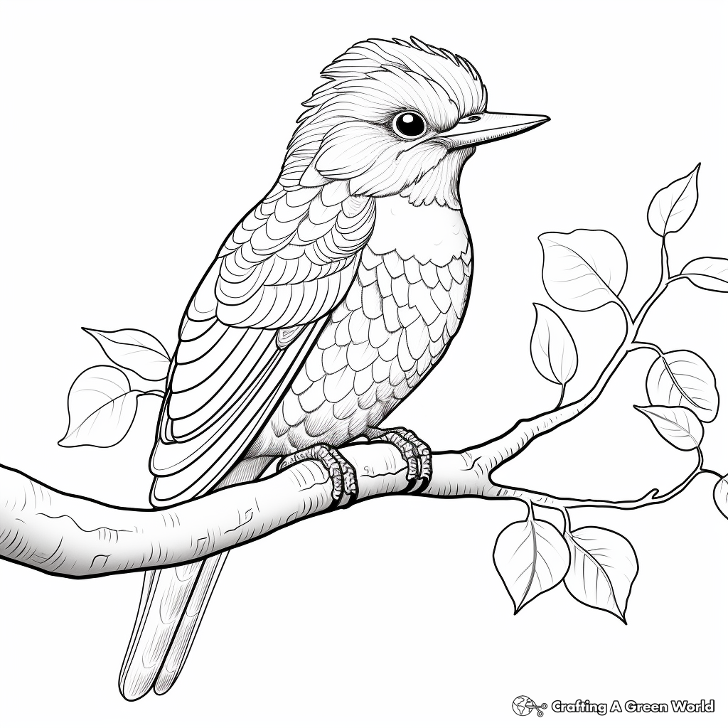 Embellished Kingfisher Coloring Pages 4