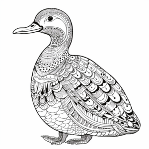 Embellished Loon with Intricate Patterns Coloring Page 2