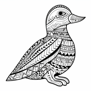 Embellished Loon with Intricate Patterns Coloring Page 4