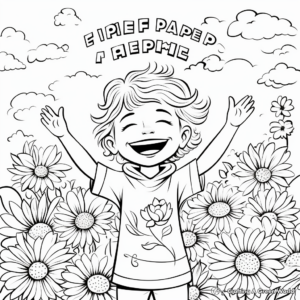 Embrace Happiness: Uplifting Quote Coloring Pages 1