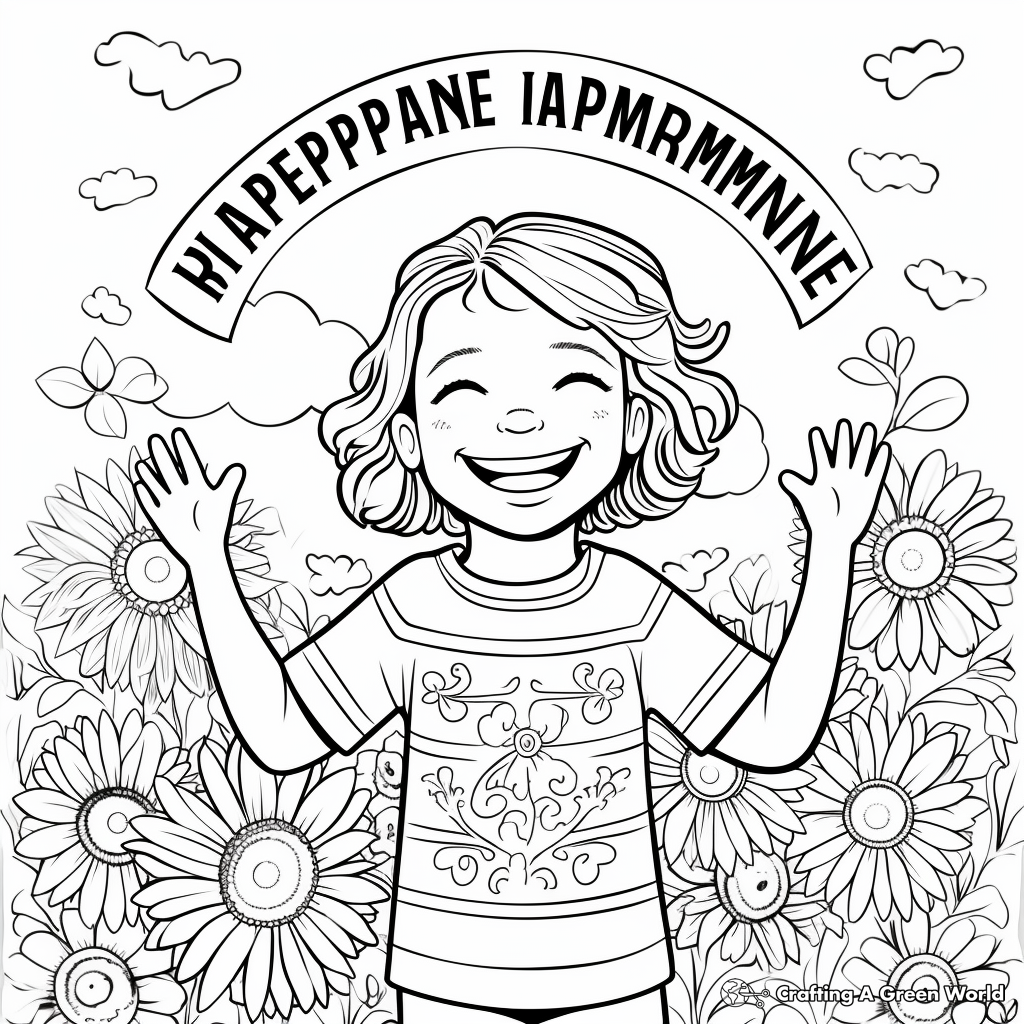 Embrace Happiness: Uplifting Quote Coloring Pages 2