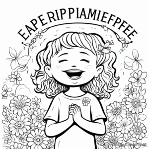 Embrace Happiness: Uplifting Quote Coloring Pages 4
