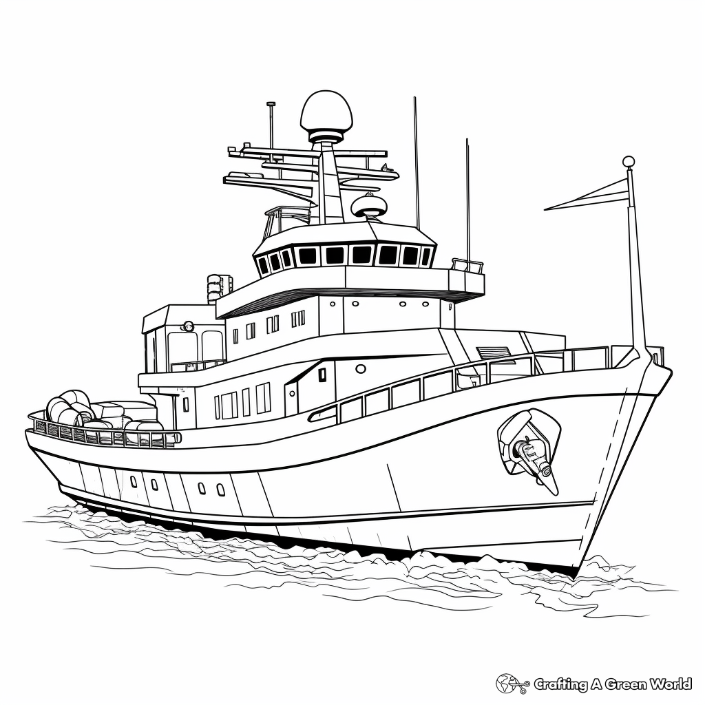 Emergency Tugboat Rescue Mission Coloring Pages 1