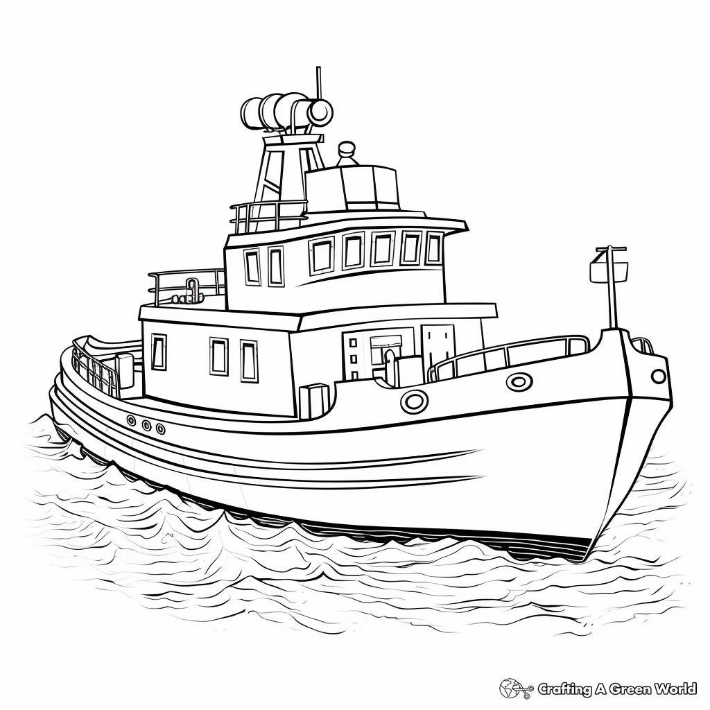 Emergency Tugboat Rescue Mission Coloring Pages 3