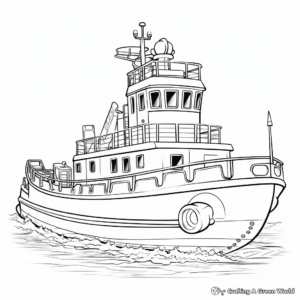 Emergency Tugboat Rescue Mission Coloring Pages 4