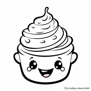 Emoji Cupcake Coloring Pages 1