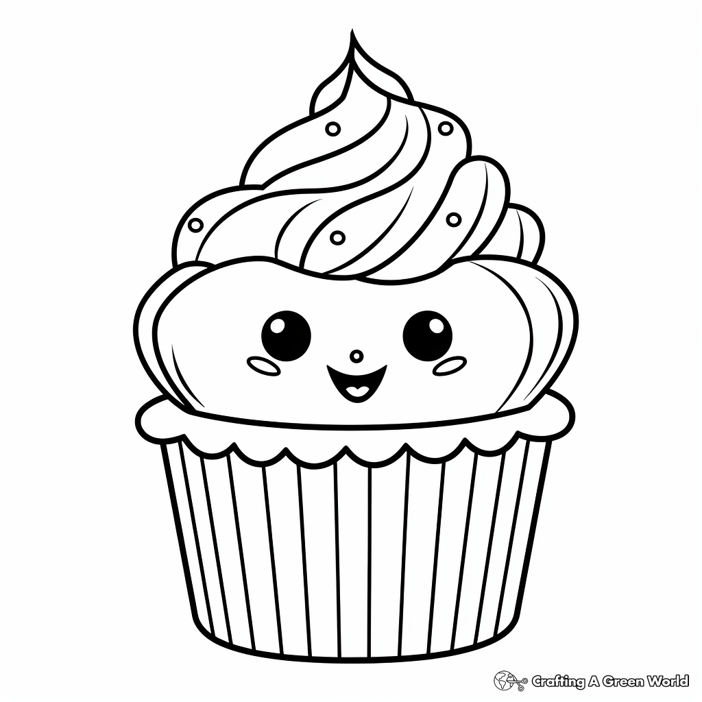 Emoji Cupcake Coloring Pages 2