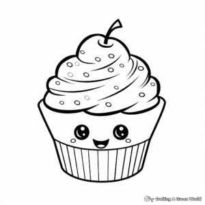 Emoji Cupcake Coloring Pages 4