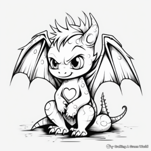 Emotive Dragon with Broken Heart Coloring Pages 3