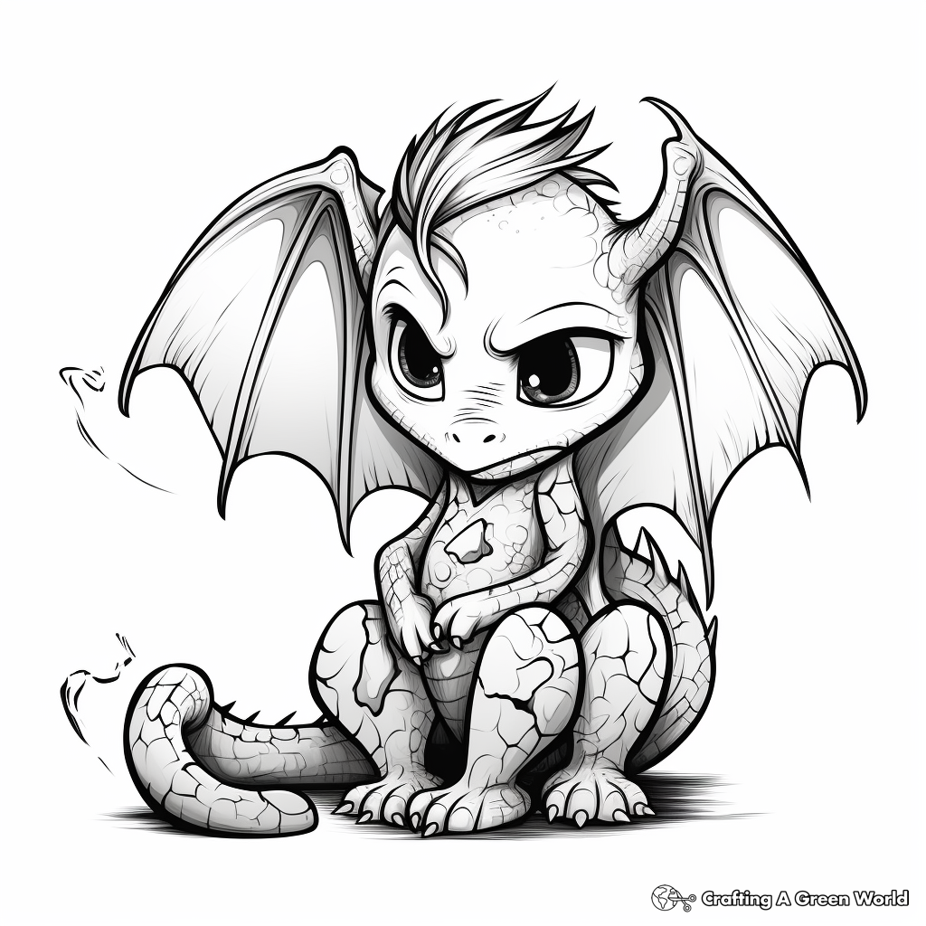Emotive Dragon with Broken Heart Coloring Pages 4